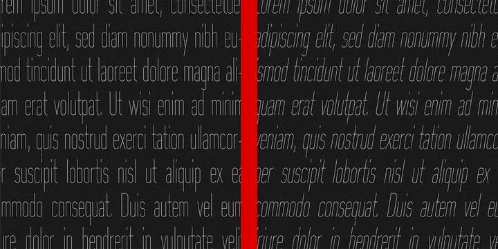 Przykład czcionki Option Condenced Hairline Italic